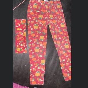 Pumpkin leggings matching headband